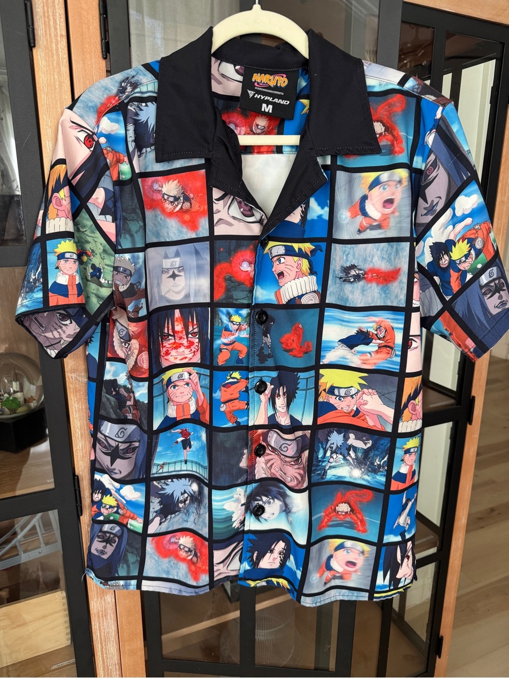 Vintage 2002 Naruto Hypland Final Valley scenes Button Up sasuke anime y2k shirt